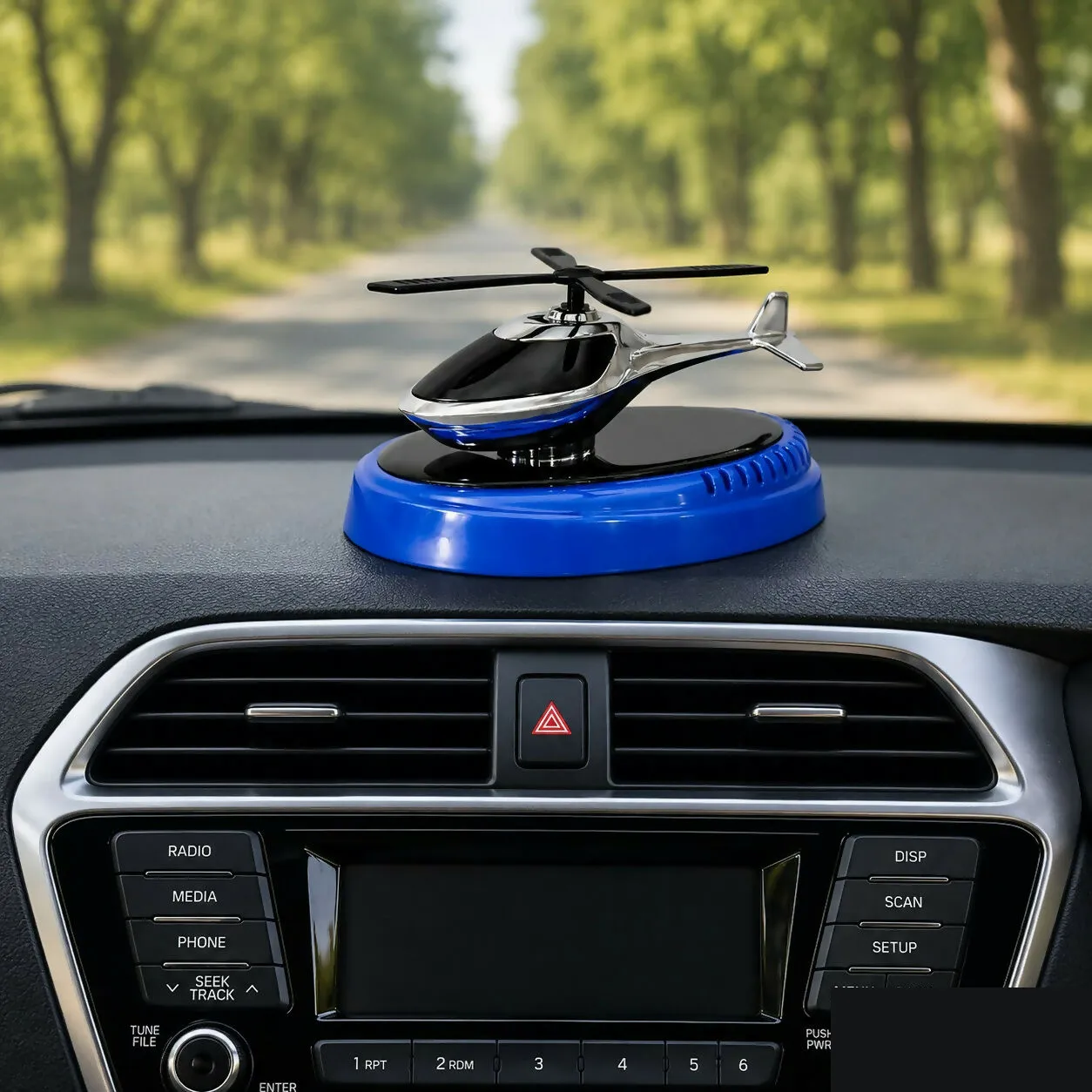 Solar Helicopter Car Air Freshener – Stylish & Sunlight-Powered - Detailed Feature View 1