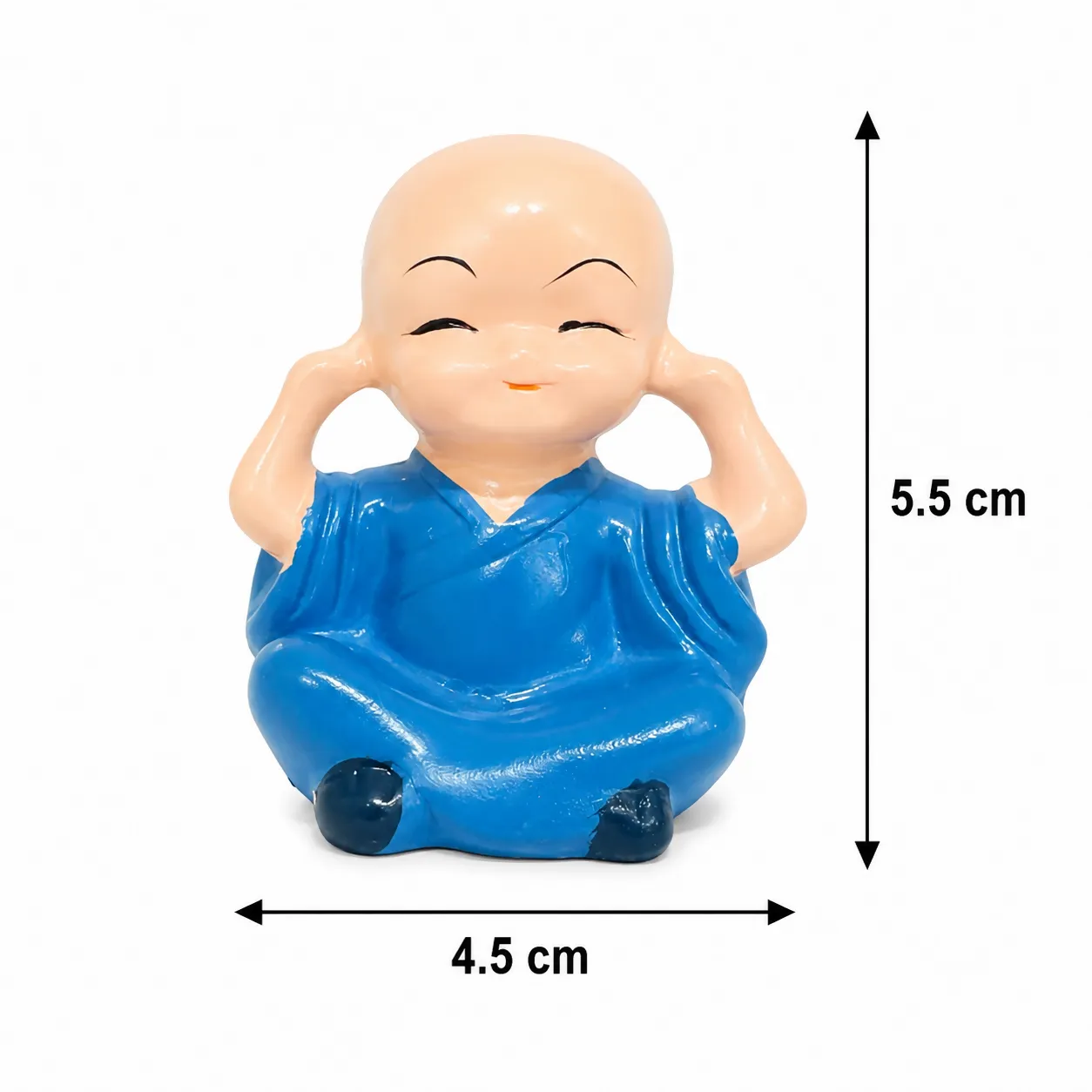 Set of 4 Cute Mini Monk Showpieces for Home Decor, Car Dashboard & Desk - Detailed Feature View 4