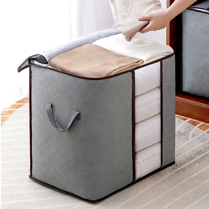 Premium Vertical Quilt Storage Bag with Transparent Window – Foldable Organizer for Bedding & Winter Clothes (Pack of 1) - Buy Online at Alikart
