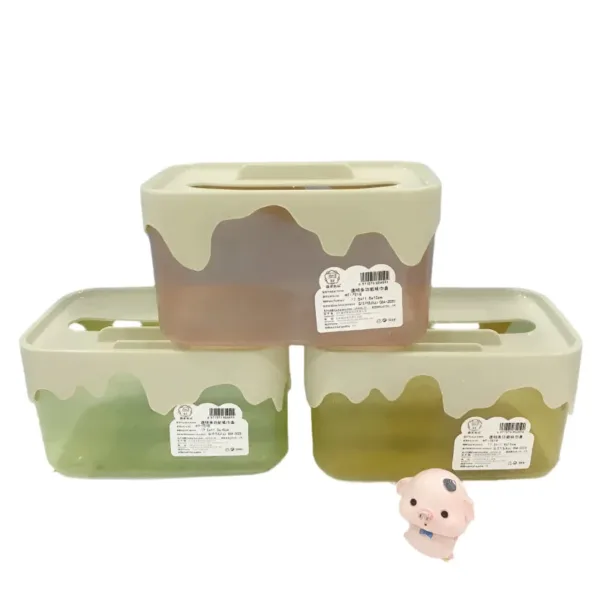 Transparent Multifunctional Tissue Box – Acrylic Storage Organizer for Home & Office