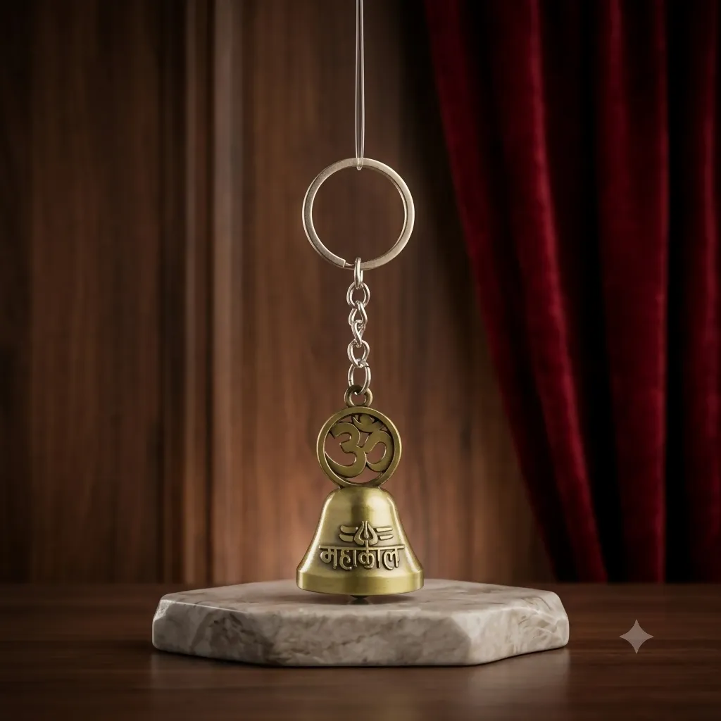 Om Symbol Metal Keychain for Car & Bike Keys Mahakal Metal Keychain - Detailed Feature View 5