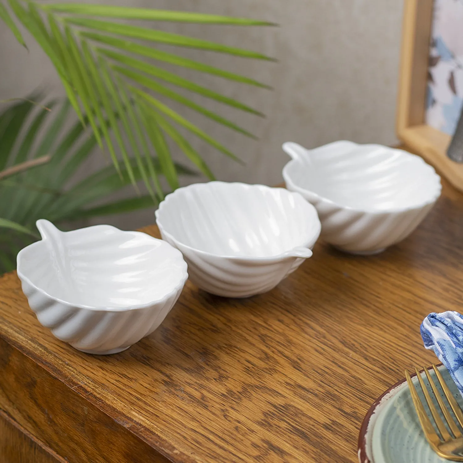 Premium Off White Ceramic Dish - Pack Of 3, Plain - Buy Online at Alikart