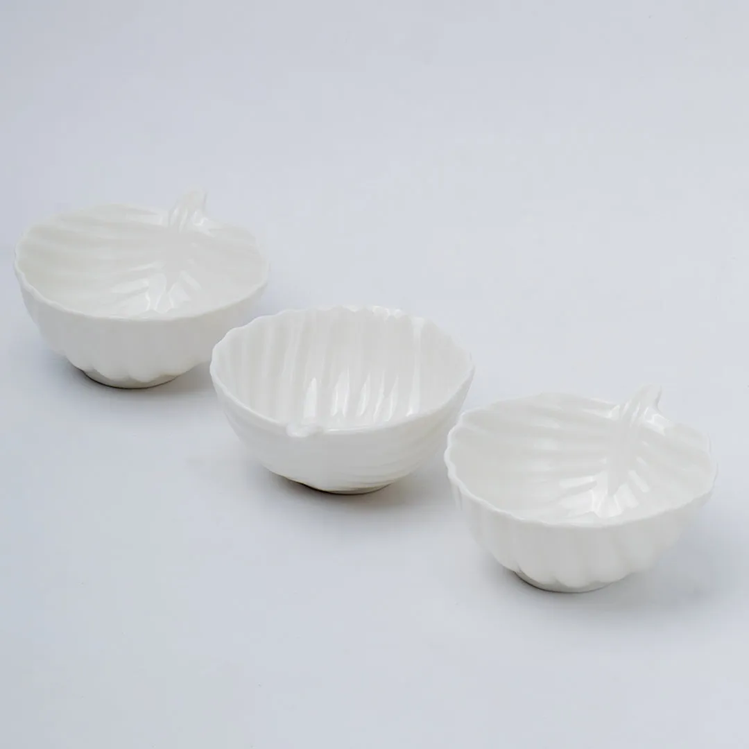 Off White Ceramic Dish - Pack Of 3, Plain - Detailed Feature View 2