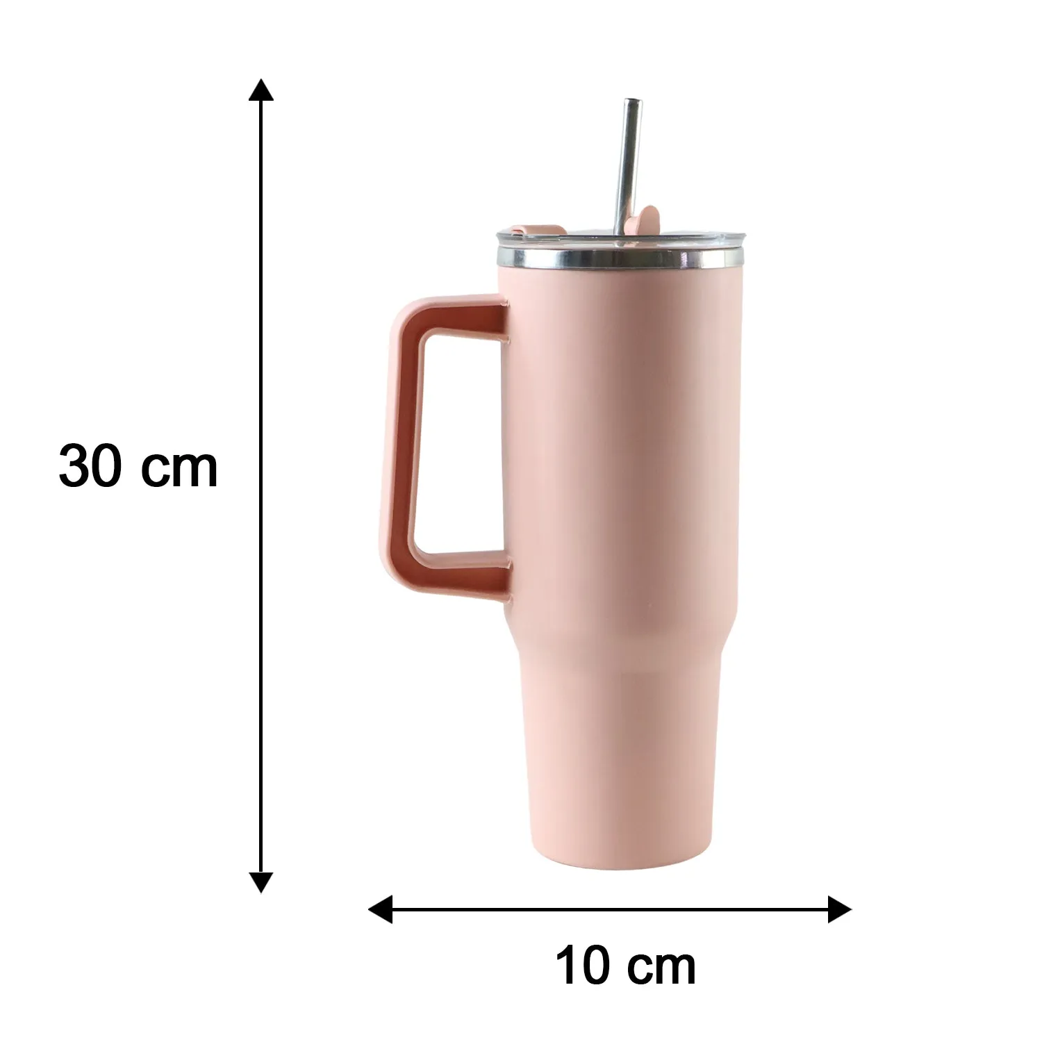 Konvex Hydra Insulated Travel Tumbler 1200 ML with Handle Straw Pink (1 Pc) - Detailed Feature View 5