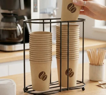 Metal Desktop Water Cup Holder – Space-Saving Organizer for Cups