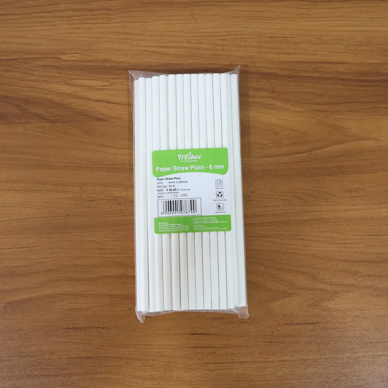 Paper Straws – Sog-Resistant & Eco-Friendly 6mm x 200mm, 50 pcs - Detailed Feature View 7