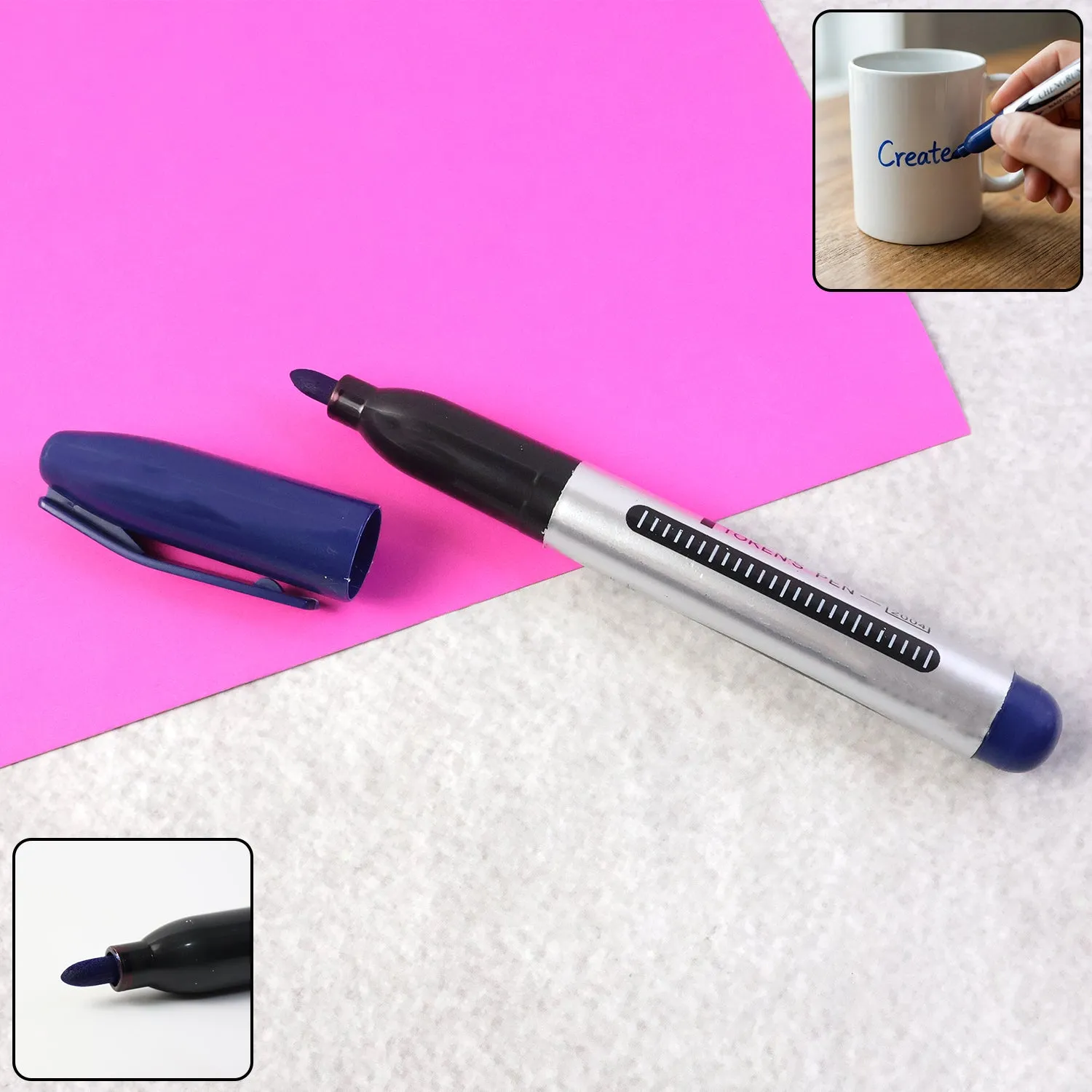 Premium Permanent Marker Pen – Bold Blue Ink with Quick-Dry Formula - Buy Online at Alikart