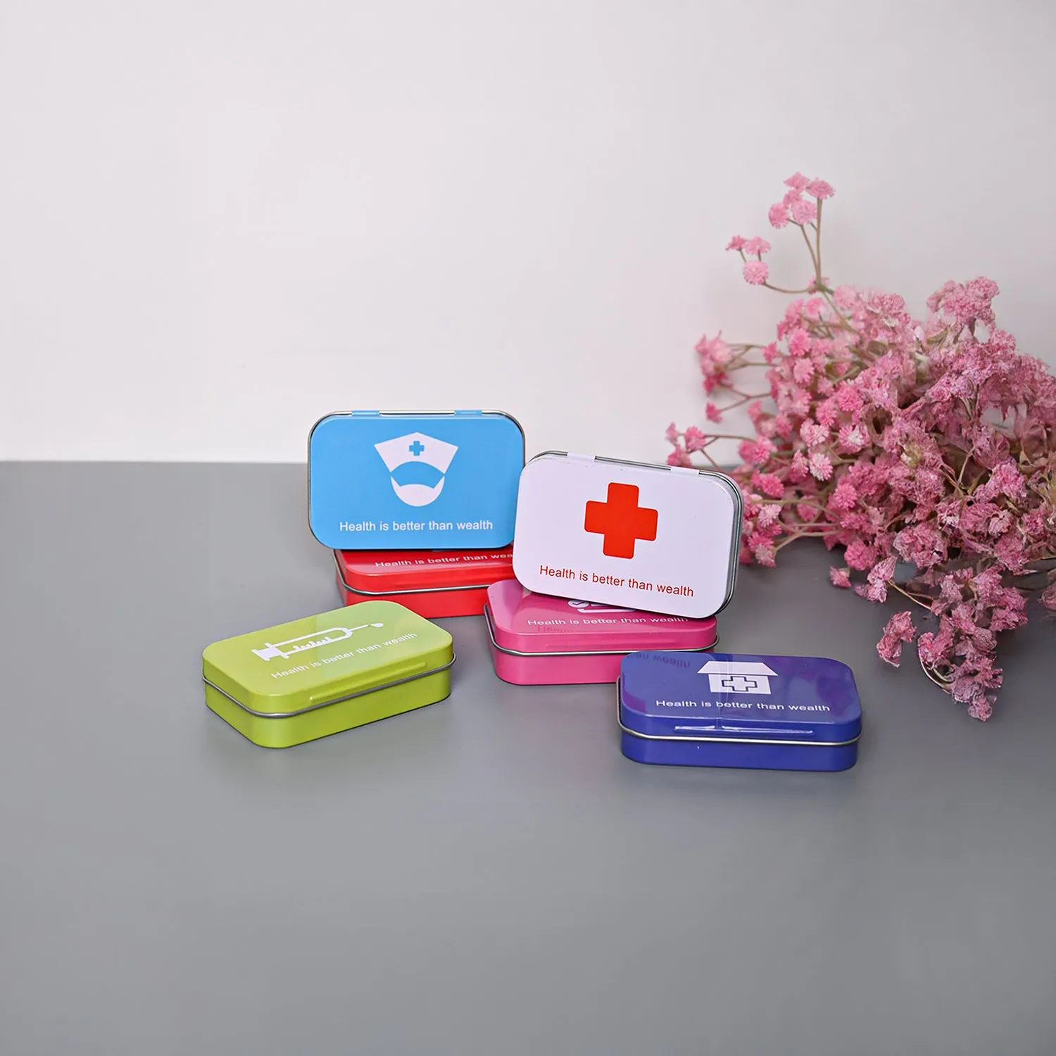 Premium Pill Box Organizer Set of 6 - Multi Tin Glossy Finish - Buy Online at Alikart