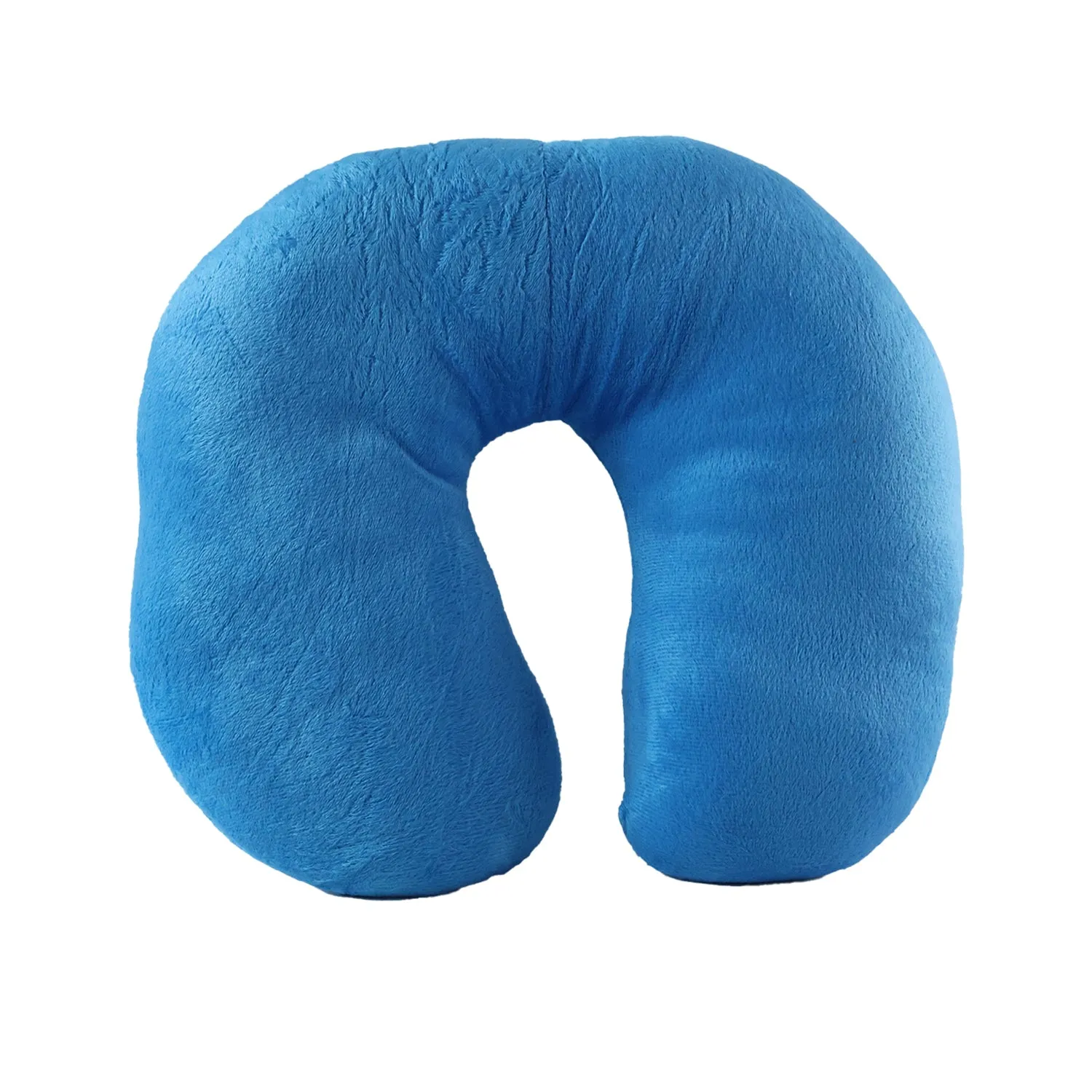 U Shaped Soft Neck Pillow Blue Travel Pillow Head Neck Support (1 Pc) - Detailed Feature View 4