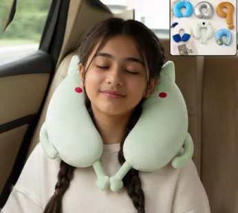 Mix Design Travel Neck Pillow U Shape Soft Head Support Cushion (1 Pc)