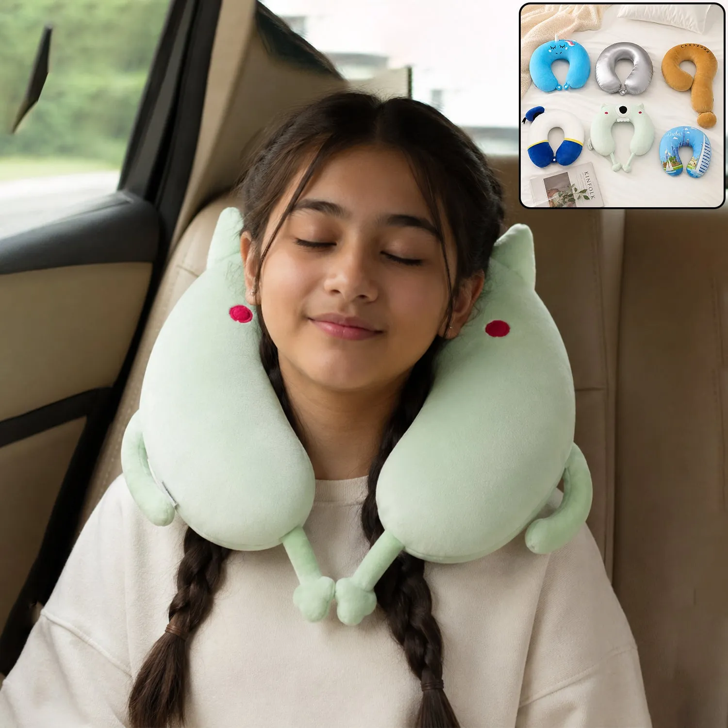 Premium Mix Design Travel Neck Pillow U Shape Soft Head Support Cushion (1 Pc) - Buy Online at Alikart