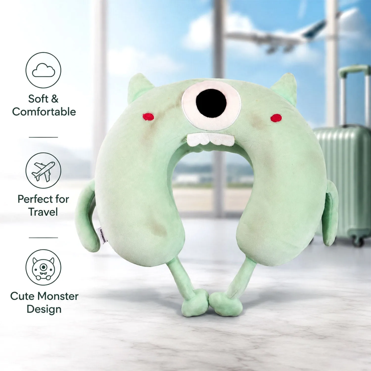 Mix Design Travel Neck Pillow U Shape Soft Head Support Cushion (1 Pc) - Detailed Feature View 7
