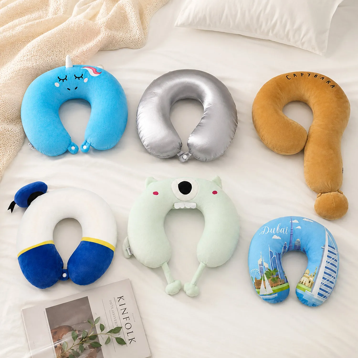 Mix Design Travel Neck Pillow U Shape Soft Head Support Cushion (1 Pc) - Detailed Feature View 8