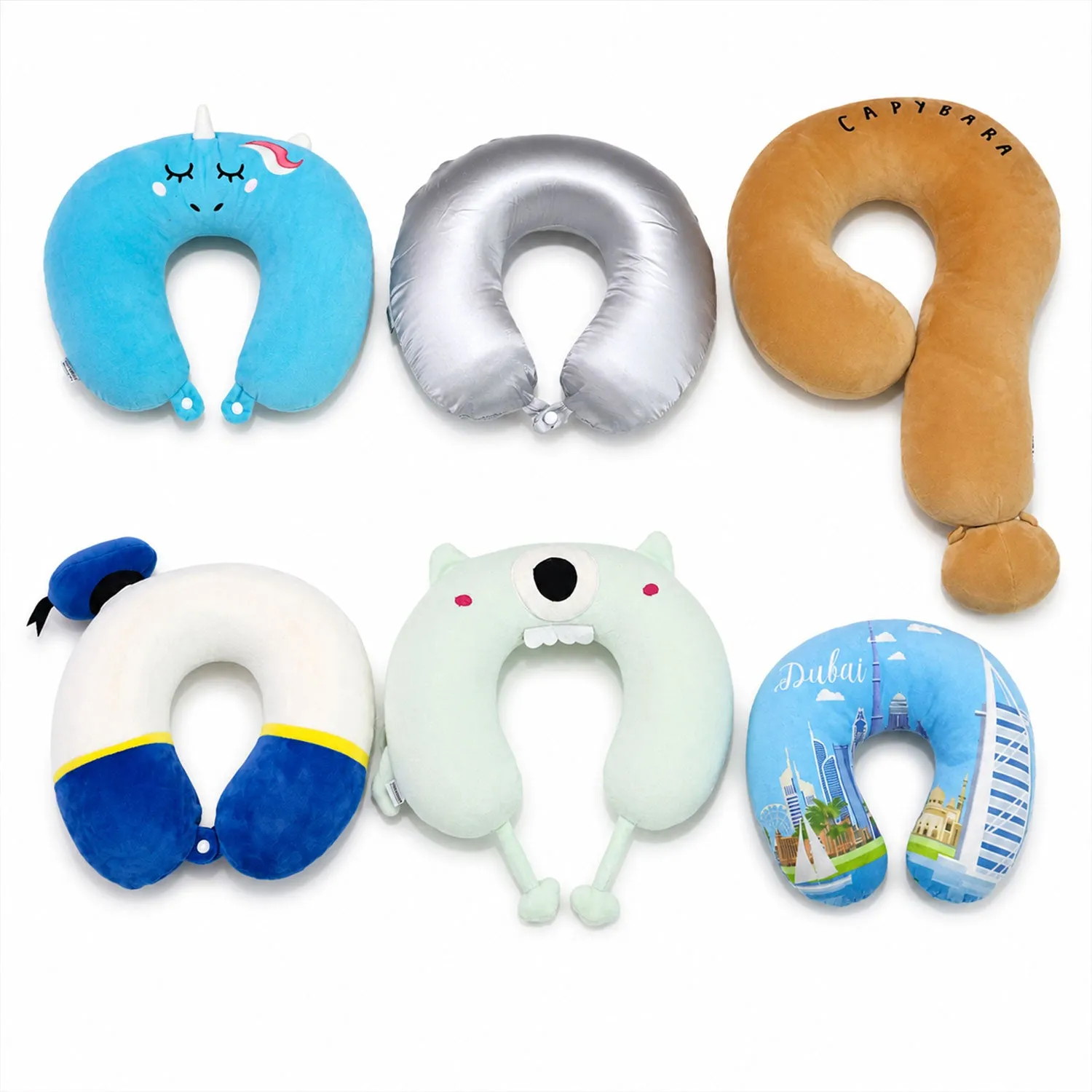 Mix Design Travel Neck Pillow U Shape Soft Head Support Cushion (1 Pc) - Detailed Feature View 4