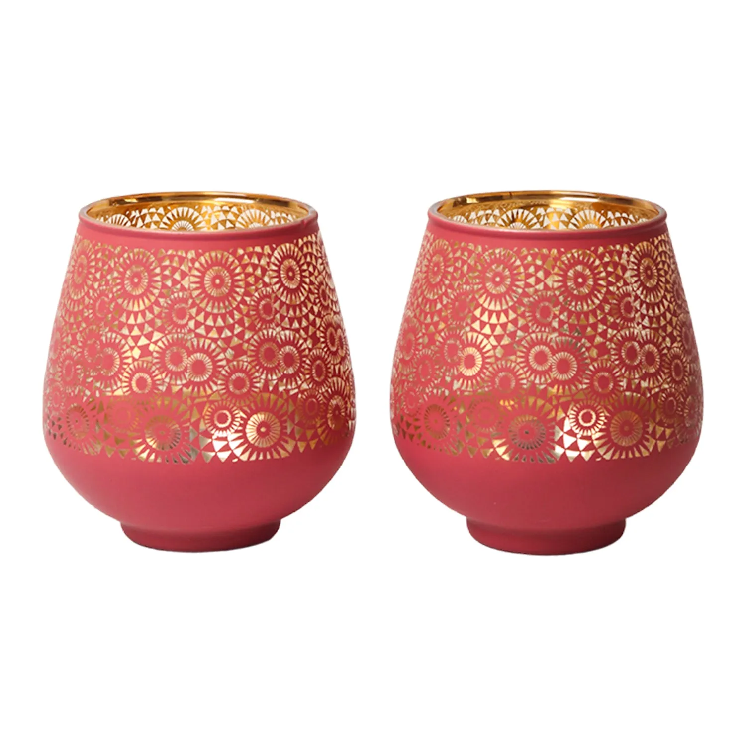 Pink + Golden T-Lite Holders - Detailed Feature View 2