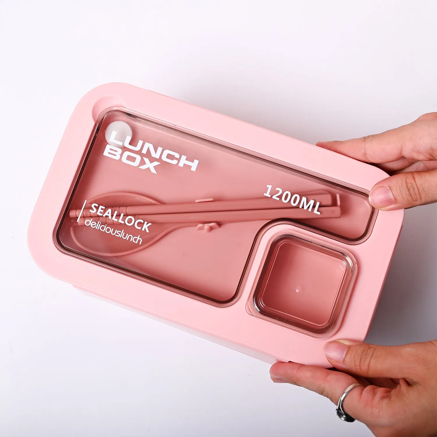 Pink Lunch Box Set (1200ml + 40ml) - Detailed Feature View 2