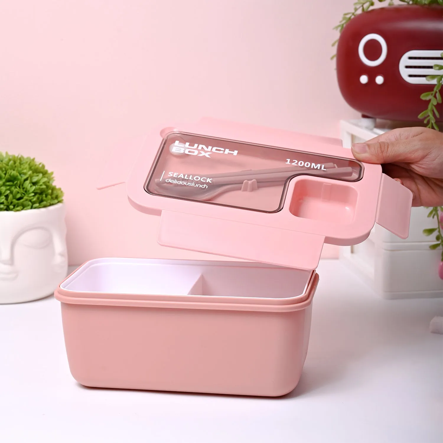 Pink Lunch Box Set (1200ml + 40ml) - Detailed Feature View 3