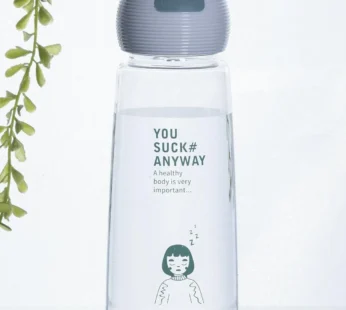 Plastic, Water Bottle 360 Ml, Quirky Quotes, Glossy : Finish, Multicolor