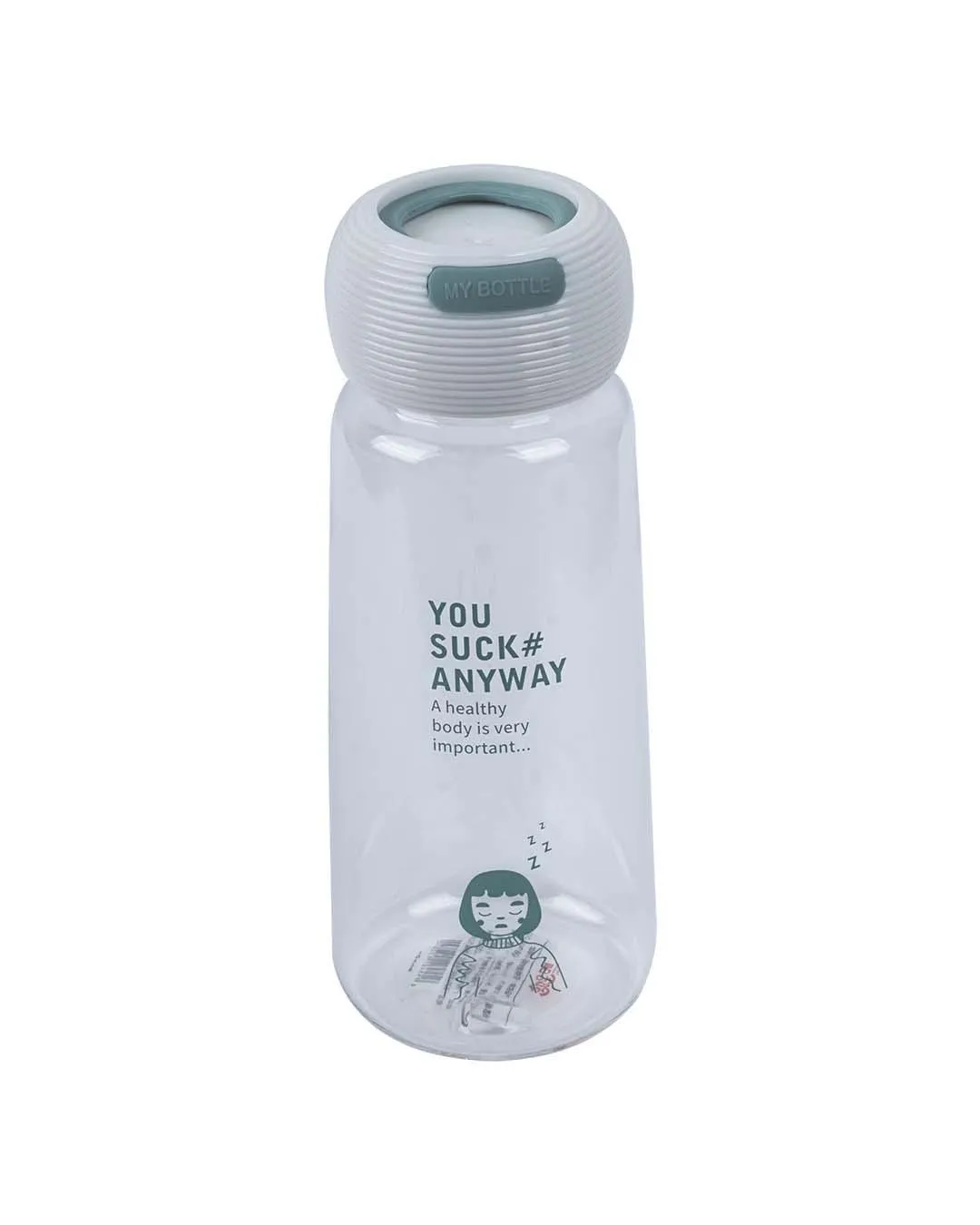 Plastic, Water Bottle 360 Ml, Quirky Quotes, Glossy : Finish, Multicolor - Detailed Feature View 1
