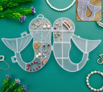 Mermaid Shape Storage Box Plastic Jewellery Organizer Multi Compartment (1 Pc)