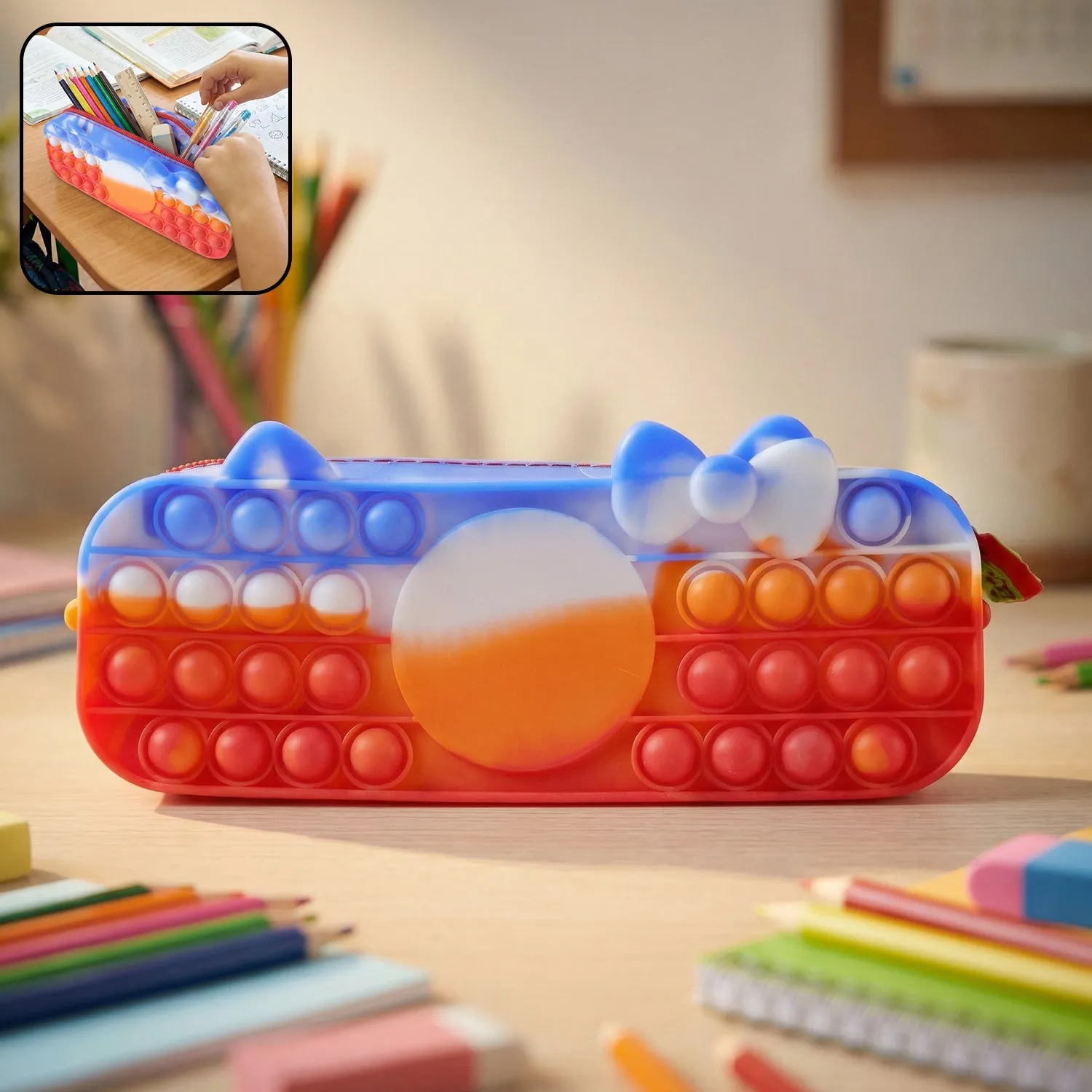 Premium Pop It Pencil Pouch – Stress-Relief Fidget Storage for Kids - Buy Online at Alikart