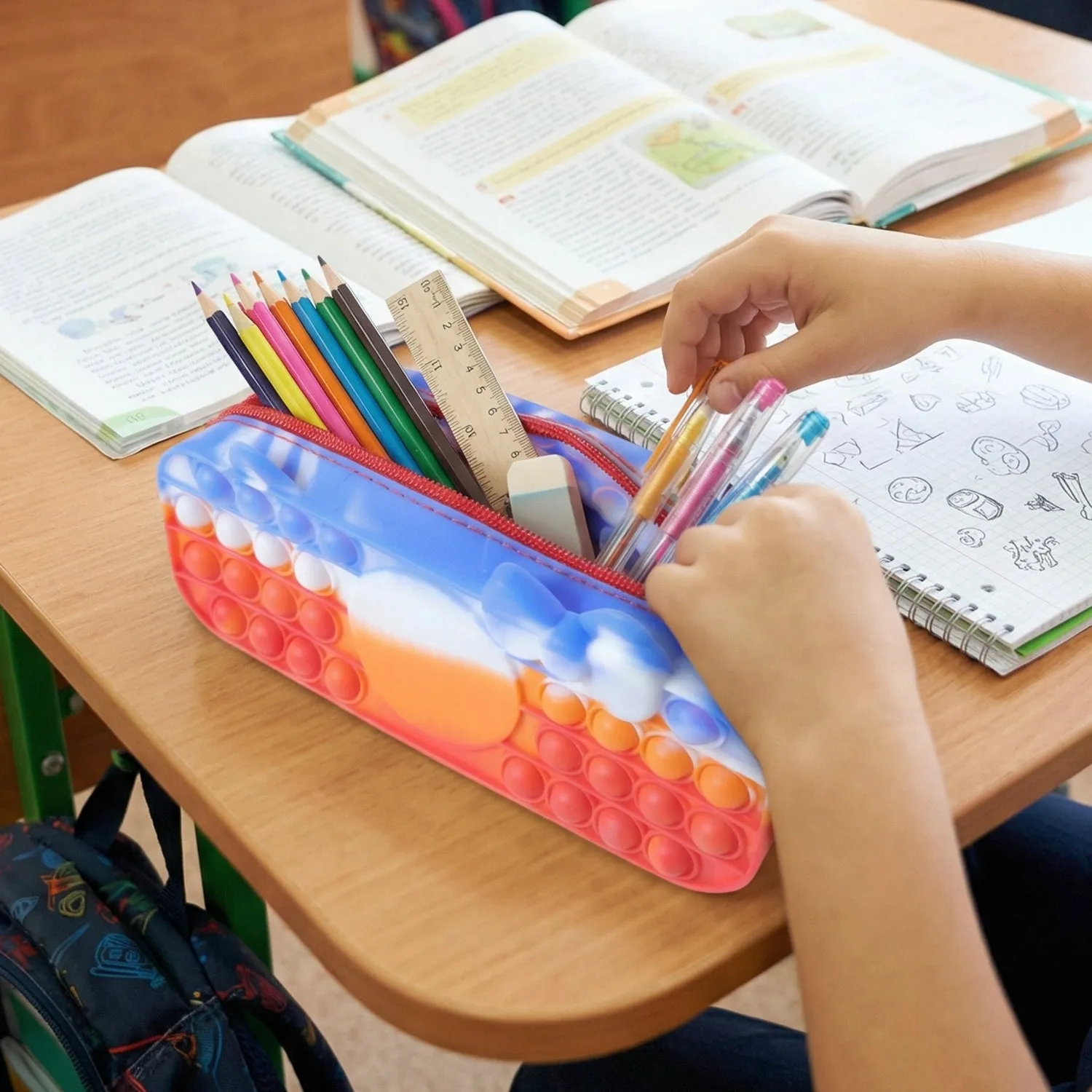 Pop It Pencil Pouch – Stress-Relief Fidget Storage for Kids - Detailed Feature View 4