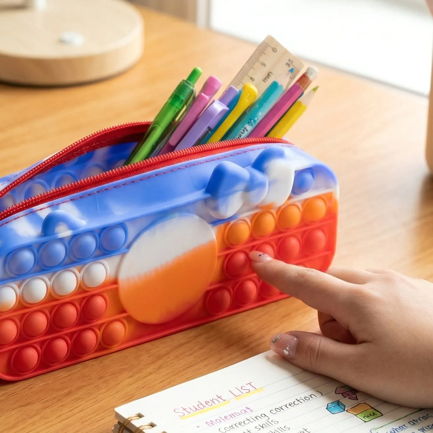 Pop It Pencil Pouch – Stress-Relief Fidget Storage for Kids - Detailed Feature View 2