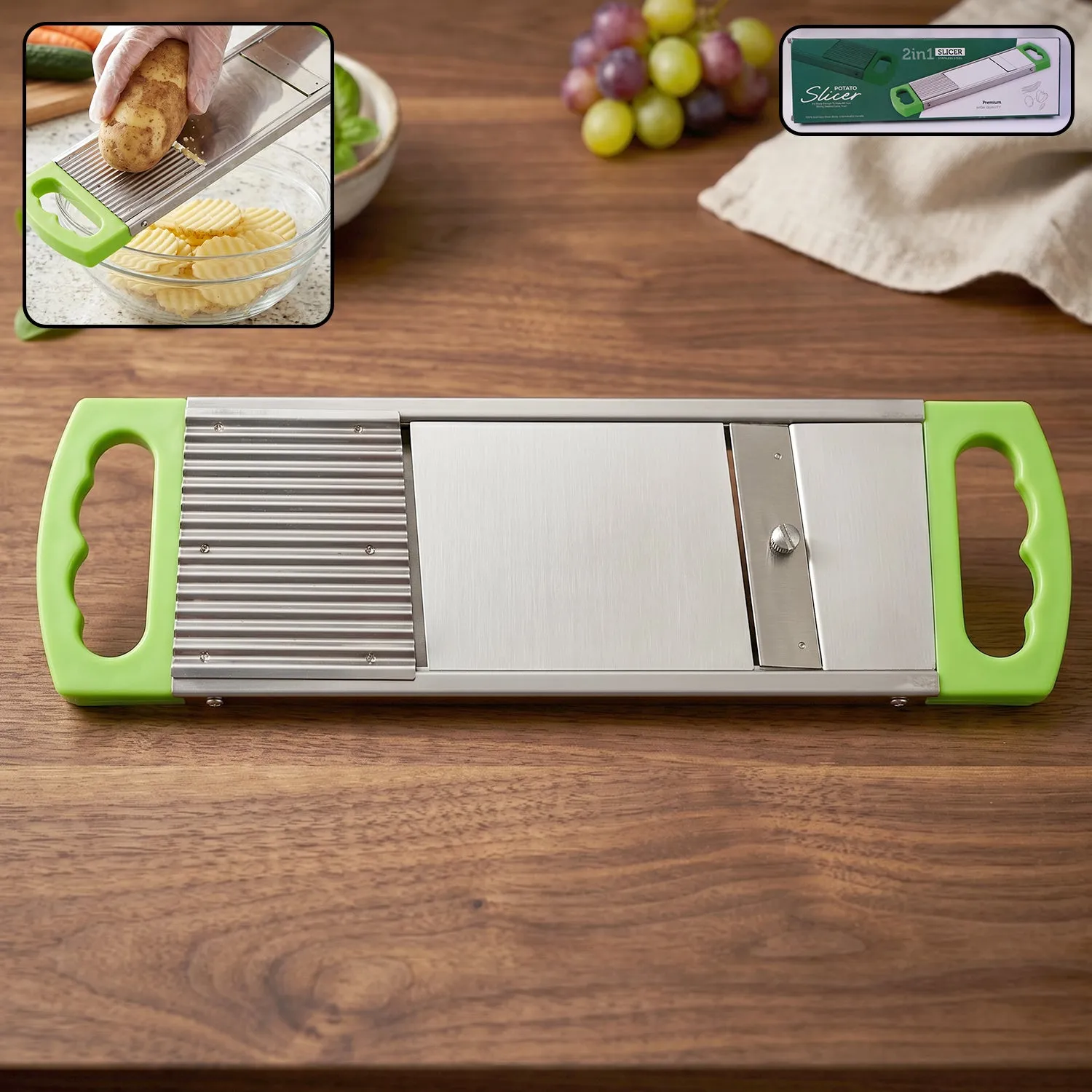 Premium Potato Slicer – 2-in-1 Vegetable & French Fry Cutter | Storenzo - Buy Online at Alikart