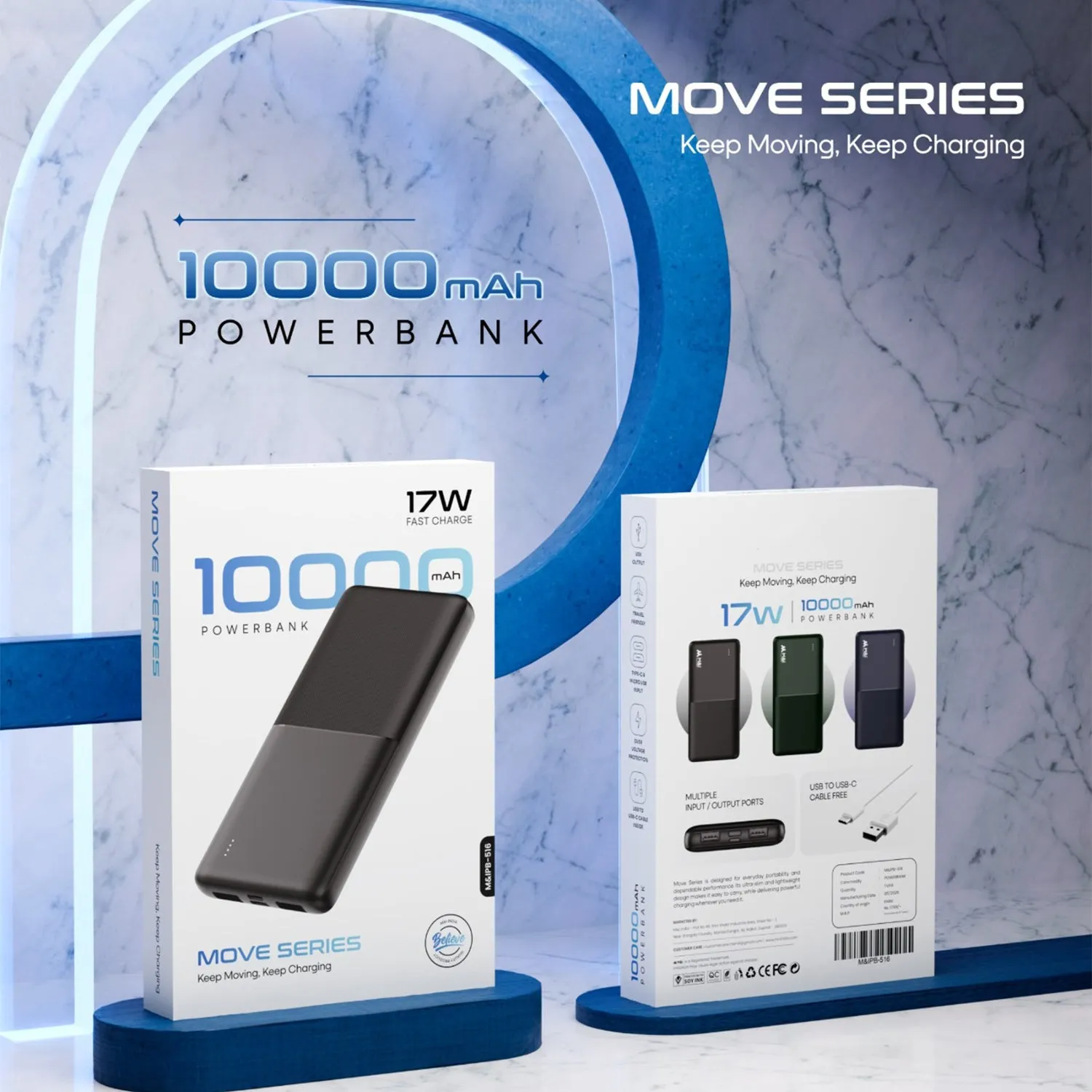 Premium 17W Fast Charge Power Bank – Compact, Quick Charging, powerbank 10000mAh - Buy Online at Alikart