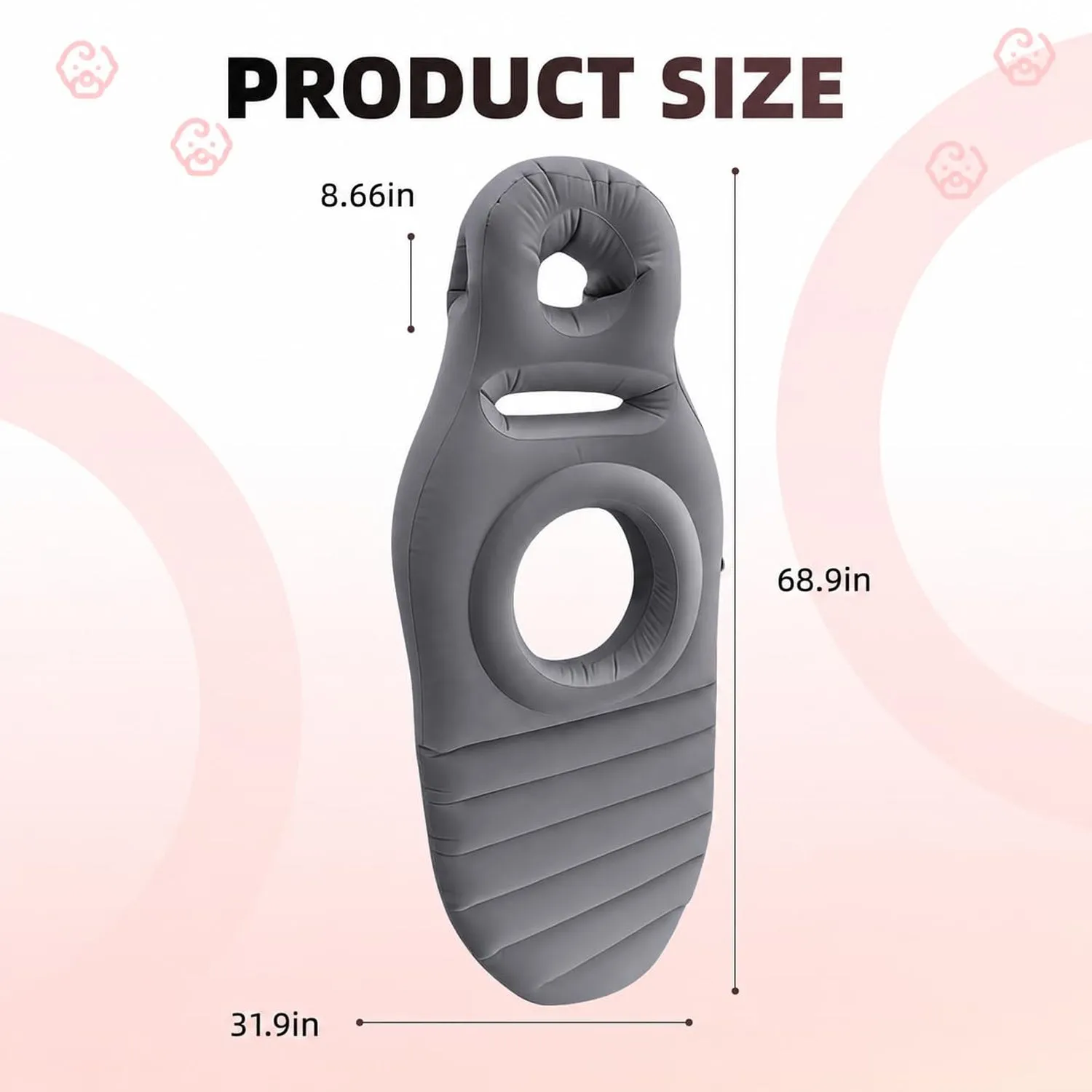 Inflatable Pregnancy Pillow Maternity Support Mat with Belly Hole (1 Pc) - Detailed Feature View 5
