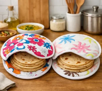Standard Open Cloth Printed Cotton Roti Cover Bag | Reusable Chapati Warmer Cloth for Roti, Naan, Tortilla & Paratha (Random Print-Pack of 1)