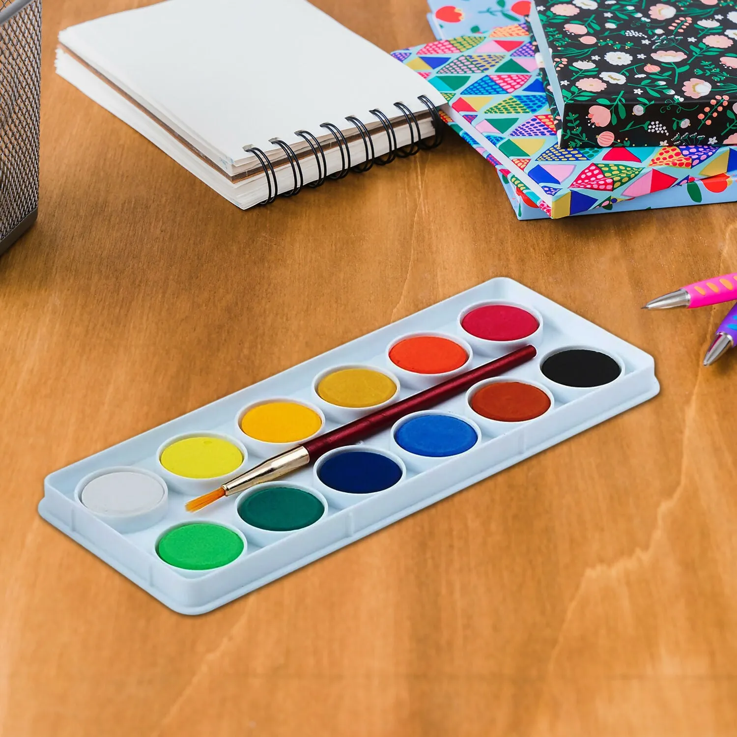 Water Colour Cakes Set – 12 Vibrant Camel Shades with Free Brush - Detailed Feature View 3
