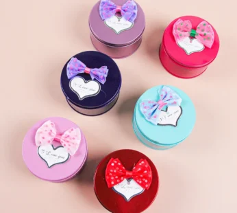 Round Tin Gift Box – Premium Metal Storage Box for Chocolates, Jewelry, Return Gifts & Favors (Random Color-Pack of 1)