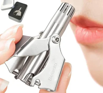 Manual Nose & Ear Hair Clipper Trimmer for Men & Women – Stainless Steel Painless Nose Hair Trimmer with Storage Case and Cleaning Brush