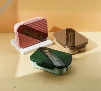 Bento Lunch Box with Cutlery Leak Proof Compartment Food Container for Office Work