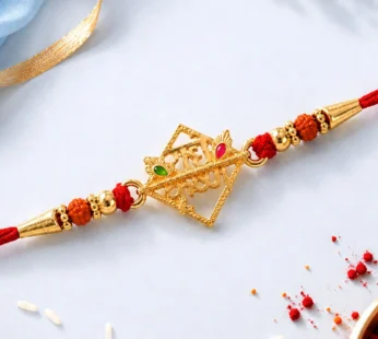 Radhe Krishna Designer Rakhi – Red Thread for Raksha Bandhan