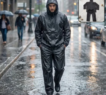 Waterproof EVA Rain Coat Set – Hooded Jacket & Pant for Monsoon