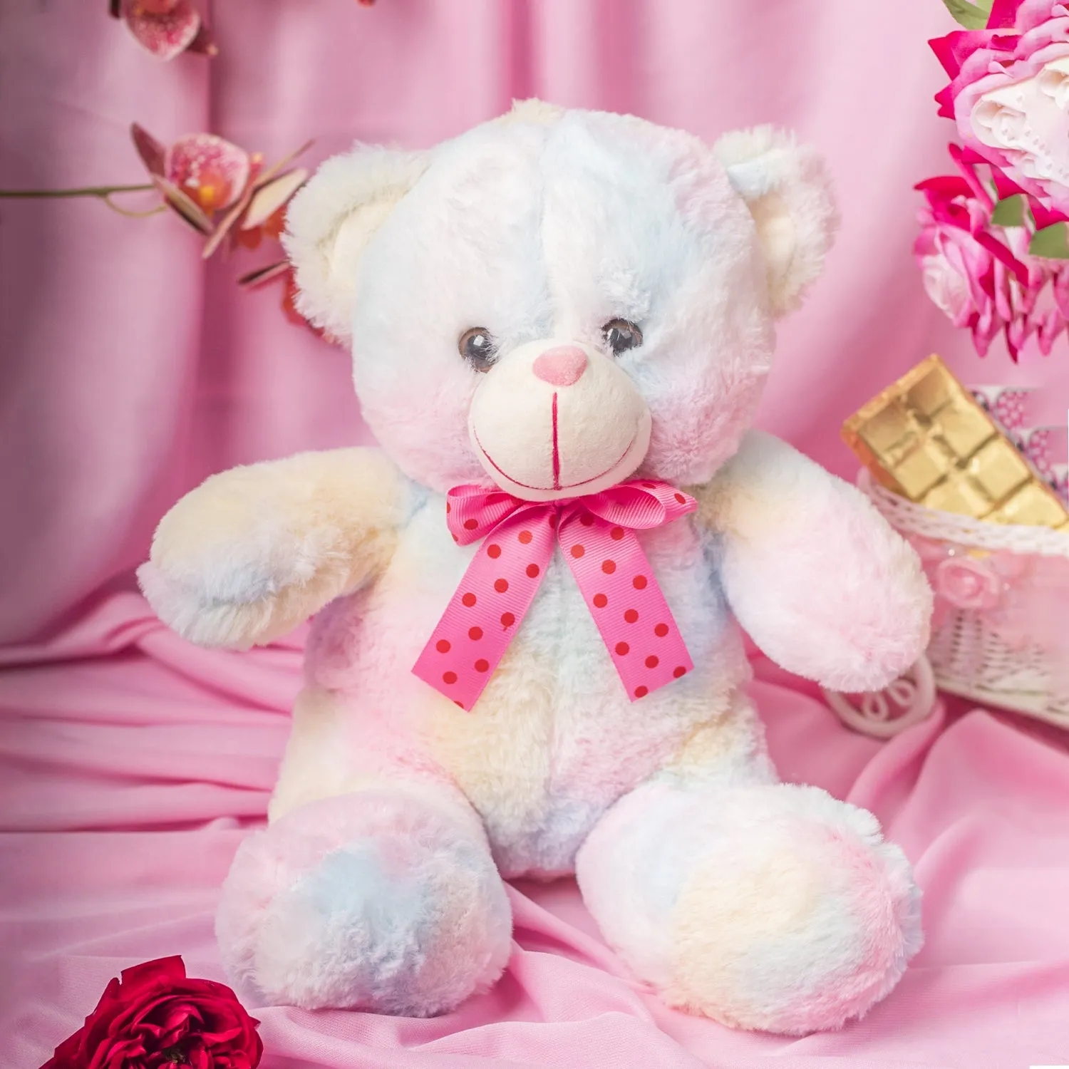 Premium Rainbow Teddy Bear Valentine Gift - Buy Online at Alikart