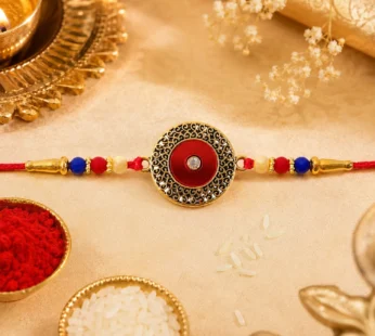 Green Filigree Rakhi – Antique Golden Design for Raksha Bandhan