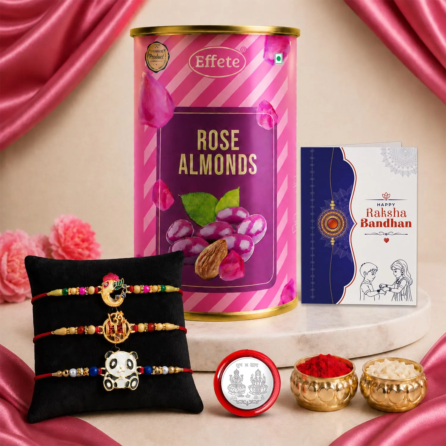 Premium Rakhi for Brother with Rose Almond 96gm - Raksha Bandhan Gift Set, Pack of 7 - Buy Online at Alikart