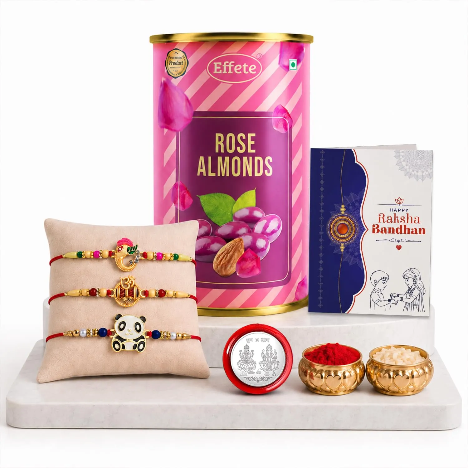 Rakhi for Brother with Rose Almond 96gm - Raksha Bandhan Gift Set, Pack of 7 - Detailed Feature View 2