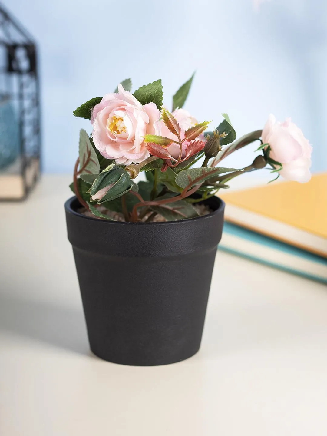 Realistic Artificial Bonsai Fake Rose Flower Plant Pot - Detailed Feature View 10