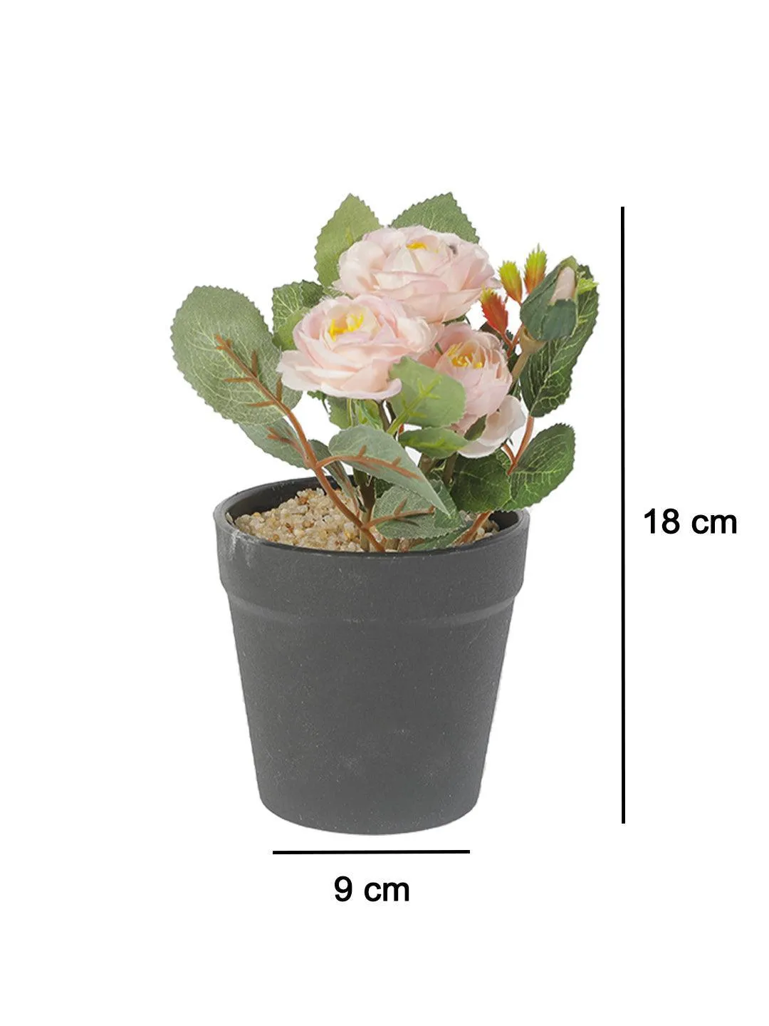 Realistic Artificial Bonsai Fake Rose Flower Plant Pot - Detailed Feature View 14