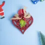 Premium Red Heart - Christmas Hanging Ornaments- Heart Set Of 2 Pcs - Buy Online at Alikart