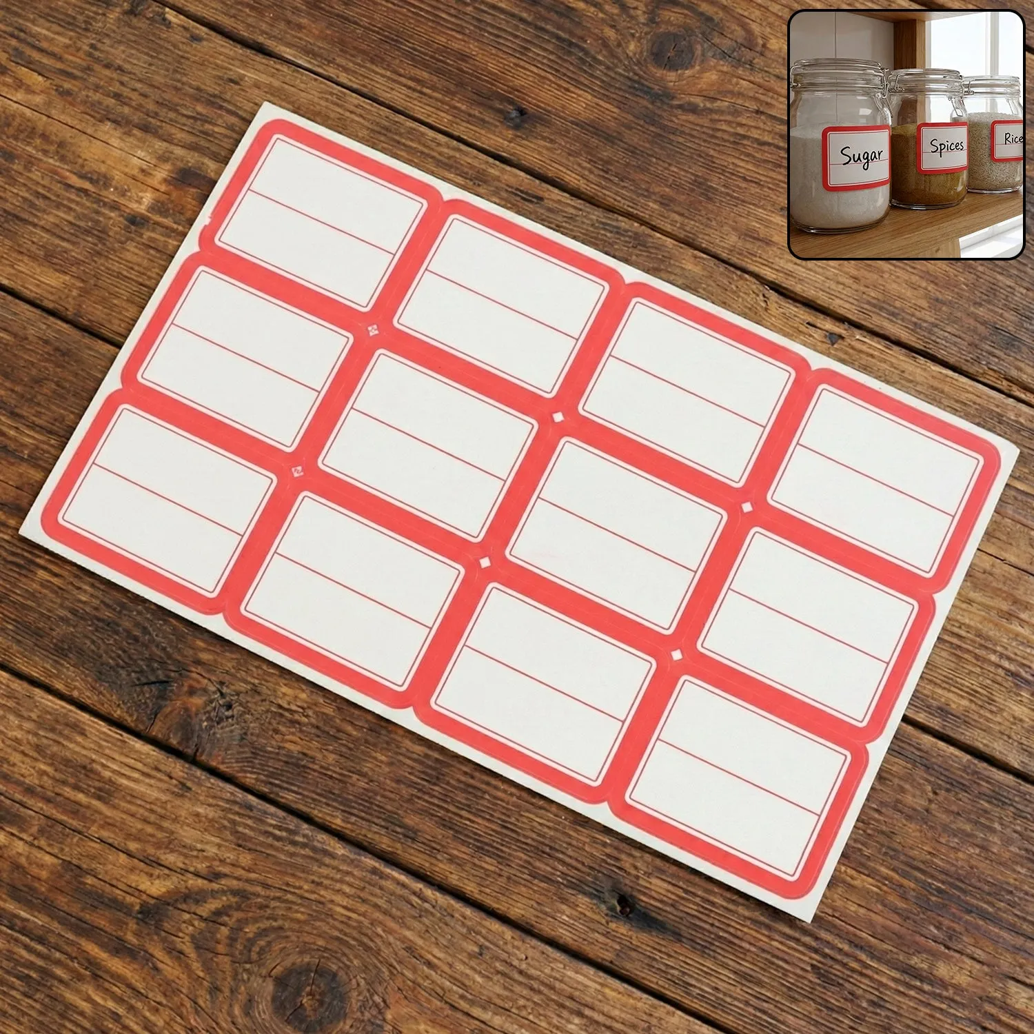 Premium Self-Adhesive Label Sticker Sheet – Red & White Rectangular - Buy Online at Alikart