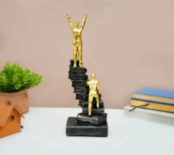 Resin Staircase Decor Object in Black & Golden