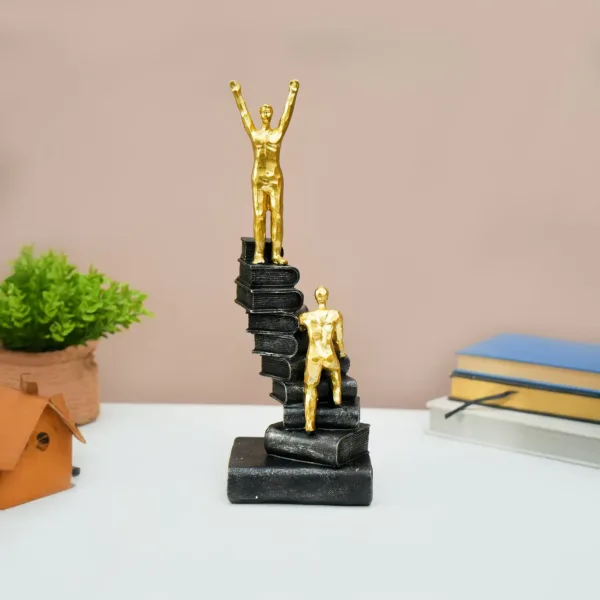 Resin Staircase Decor Object in Black & Golden