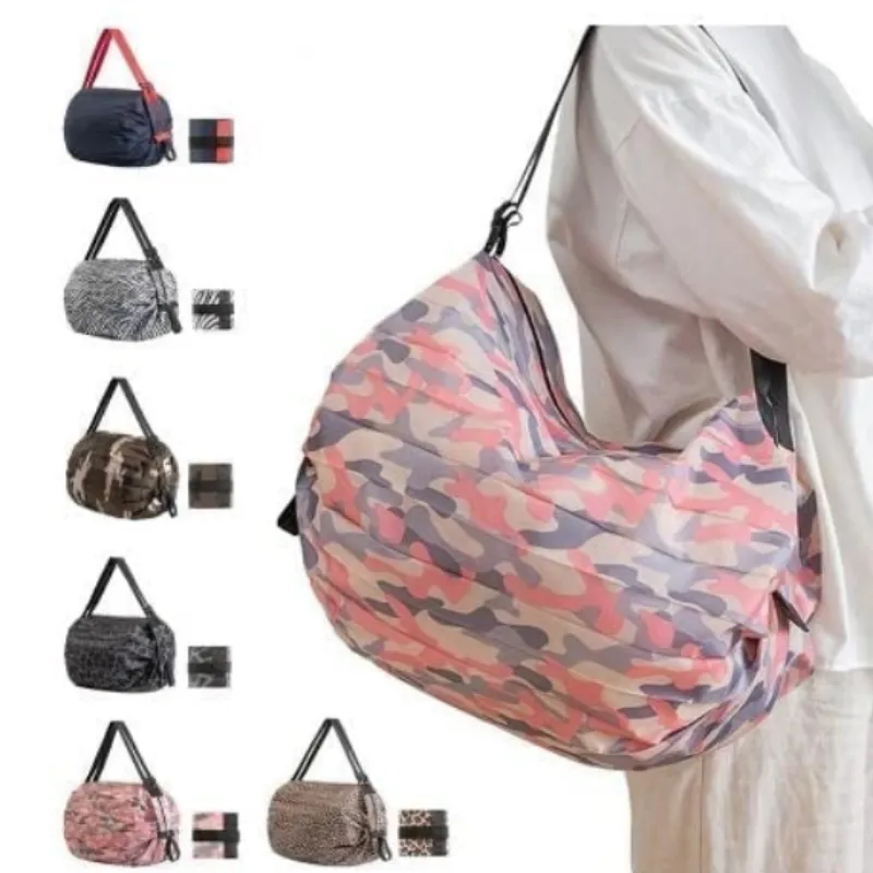 Premium Reusable Folding Shopping Bag – Waterproof, Portable, and Foldable Travel Luggage Tote (Random color- Pack of 1) - Buy Online at Alikart