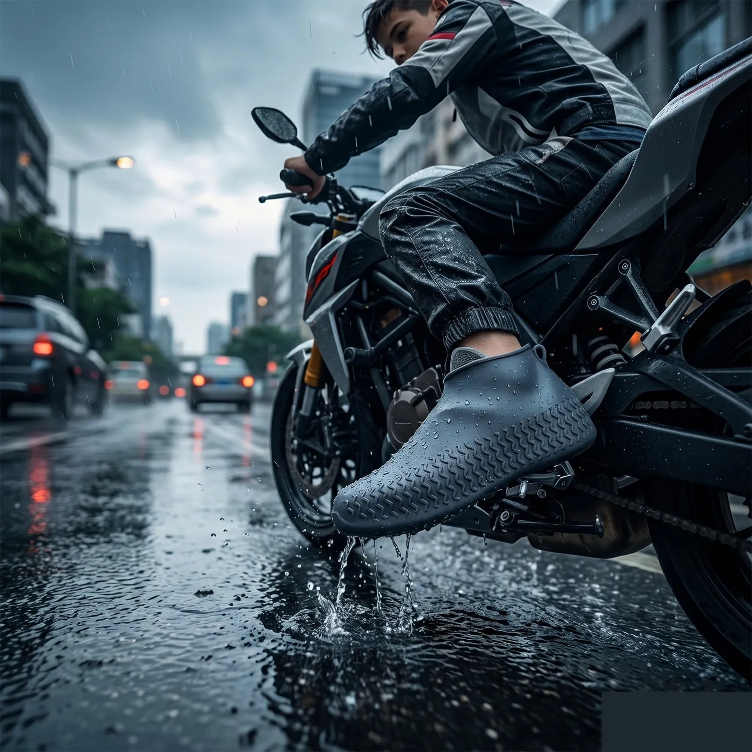 Waterproof Silicone Rain Shoe Cover 21 Cm Small Anti Slip - Detailed Feature View 2