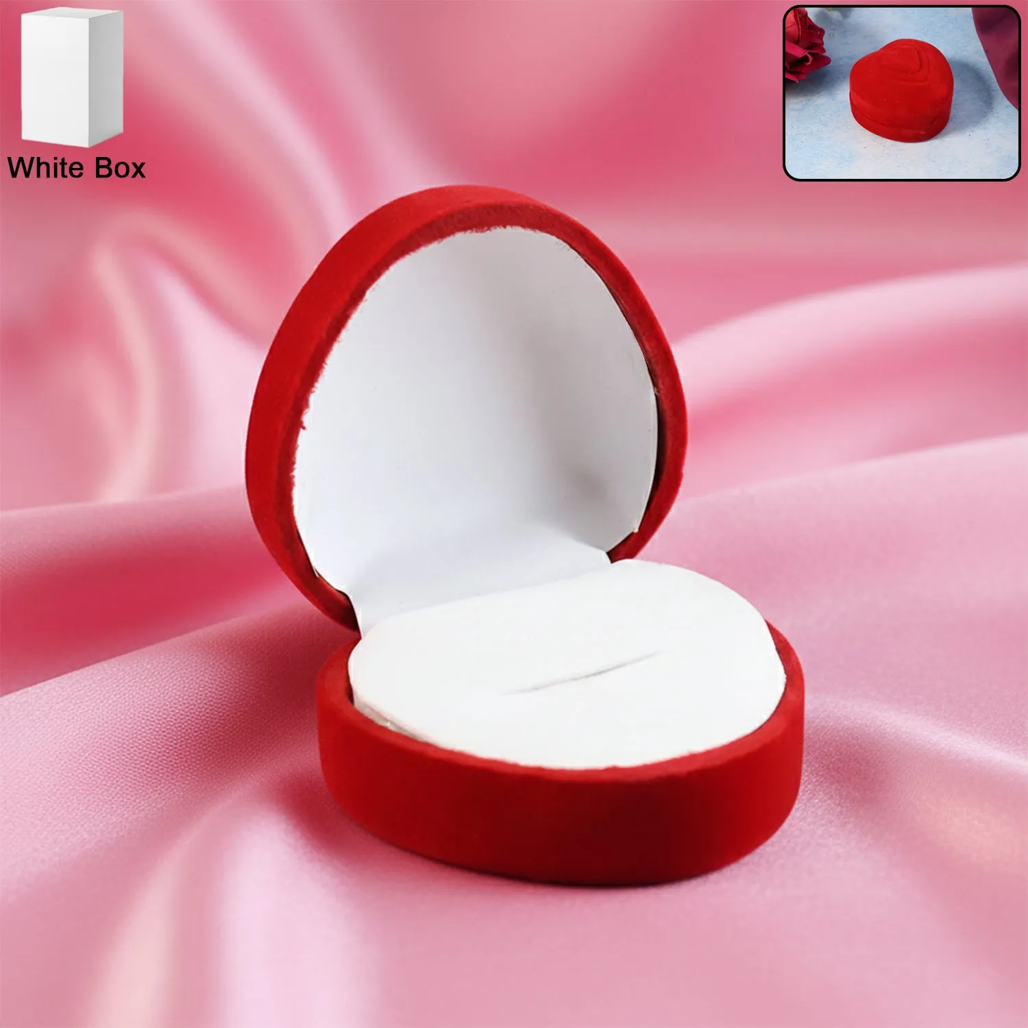 Premium Heart-Shaped Velvet Jewellery Ring Box – Elegant Luxury Gift Case - Buy Online at Alikart
